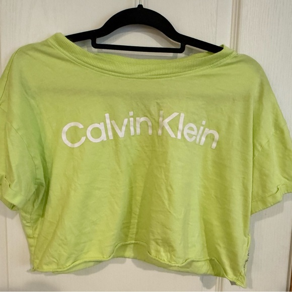Calvin Klein Bright Green Crop Top - Picture 1 of 4